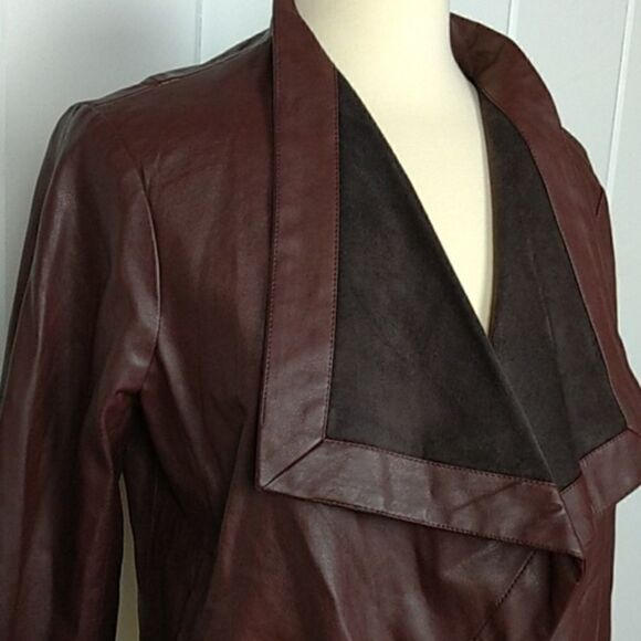 BB Dakota Vegan Jacket Brown Faux Leather Jacket, Size - Large - Picture 8 of 8